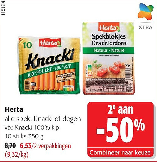 Herta Knacki 100% kip 10 stuks 350 g