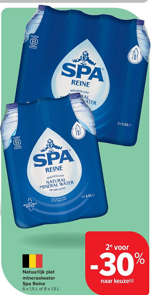 Natuurlijk plat mineraalwater Spa Reine
