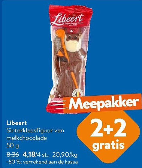 Libeert Sinterklaasfiguur van melkchocolade 50 g