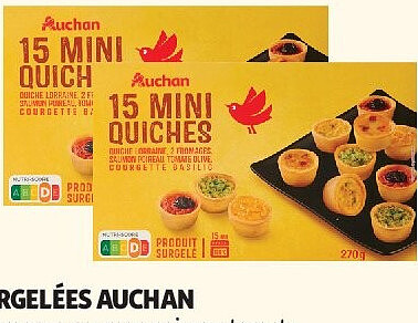Mini quiches surgelées Auchan