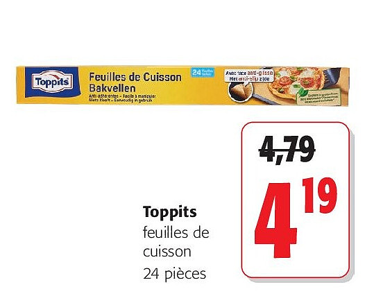 Toppits feuilles de cuisson 24 pièces