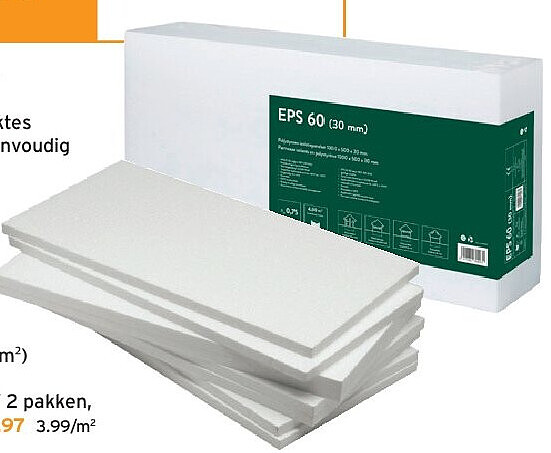 Coeck EPS polystyreen isolatieplaten, dikte 3 cm