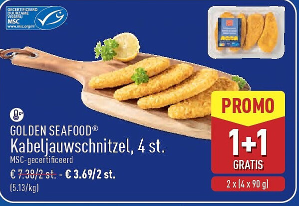Kabeljauwschnitzel, 4st.