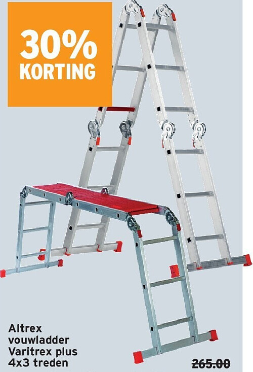 Altrex vouwladder Varitrex plus 4x3 treden