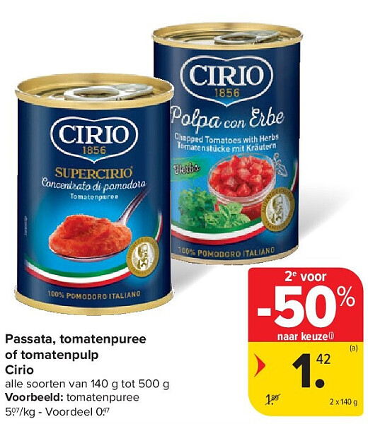 Passata, tomatenpuree of tomatenpulp Cirio