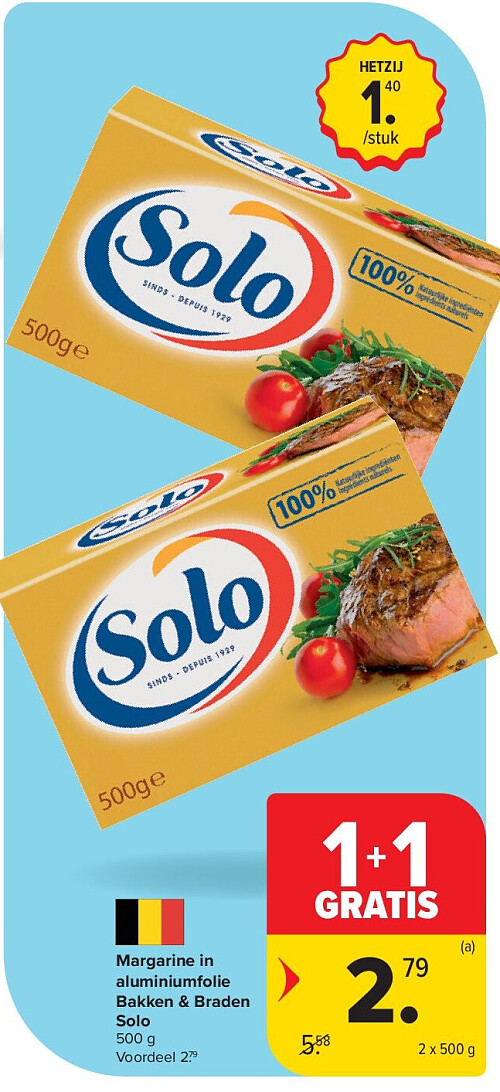 Margarine in aluminiumfolie Bakken & Braden Solo