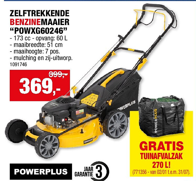 ZELFTREKKENDE BENZINEMAAIER “POWXG60246”