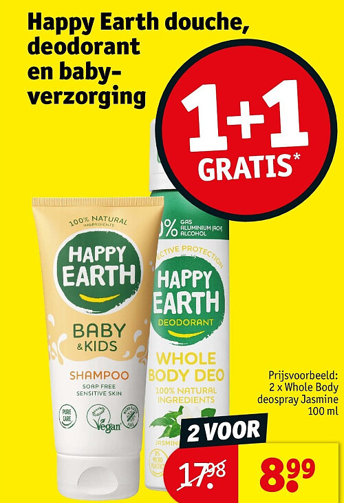 Happy Earth douche, deodorant en babyverzorging