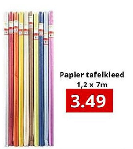 Papier tafelkleed 1,2 x 7m