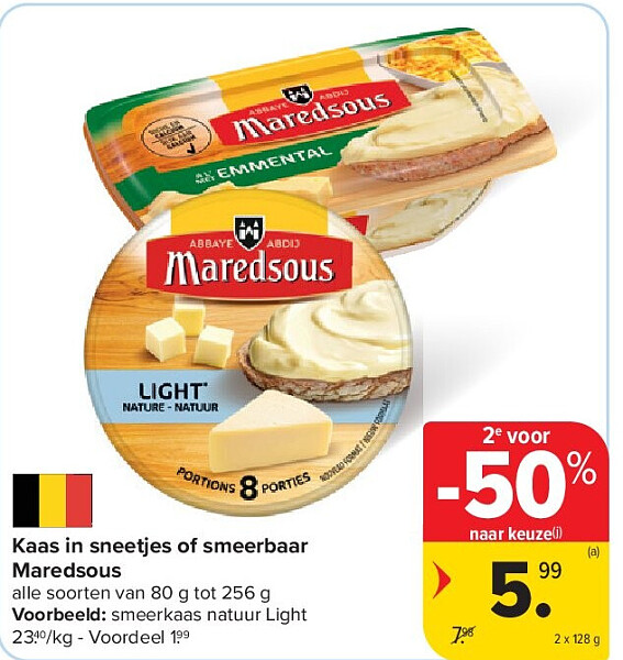 Kaas in sneetjes of smeerbaar Maredsous