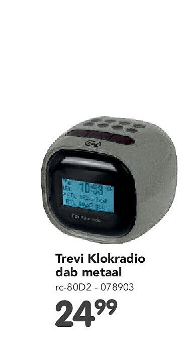 Trevi Klokradio dab metaal rc-80D2 - 078903