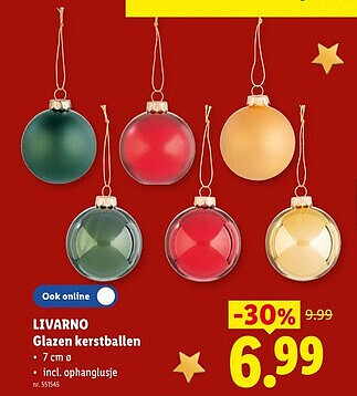 LIVARNO Glazen kerstballen