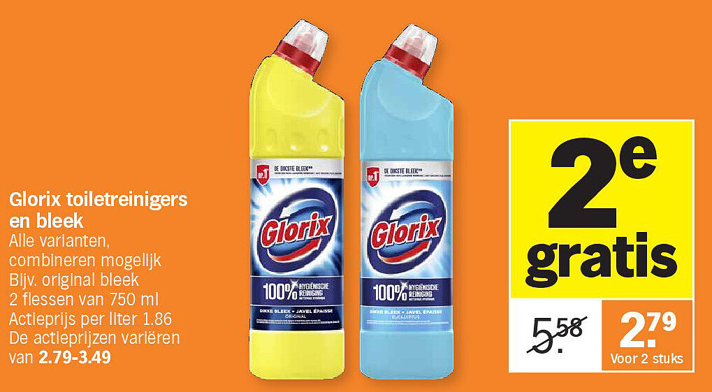 Glorix toiletreinigers en bleek