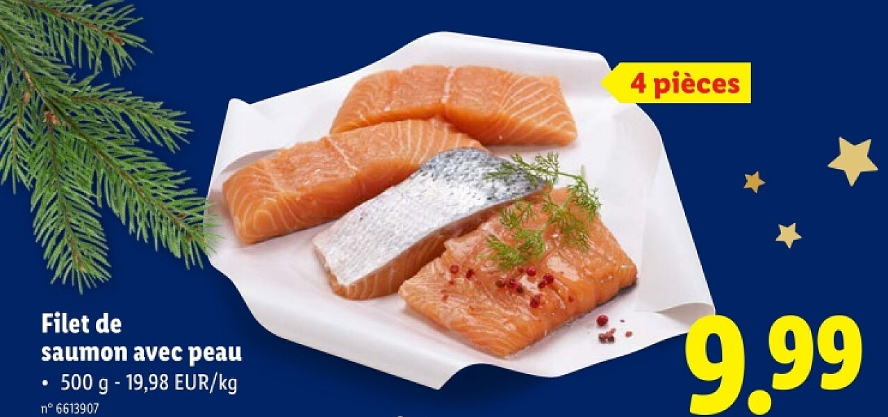 Filet de saumon avec peau