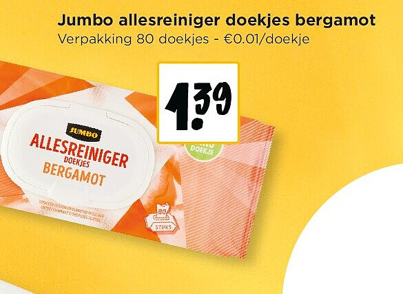 Jumbo allesreiniger doekjes bergamot