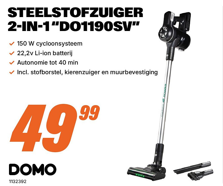 STEELSTOFZUIGER 2-IN-1 “DO1190SV”