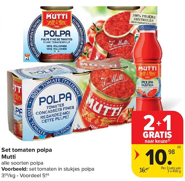 Set tomaten polpa Mutti