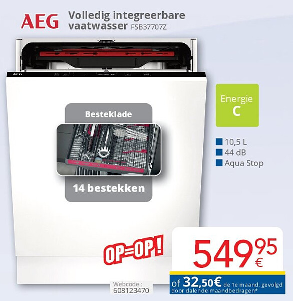 Aeg Volledig integreerbare vaatwasser FSB37707Z