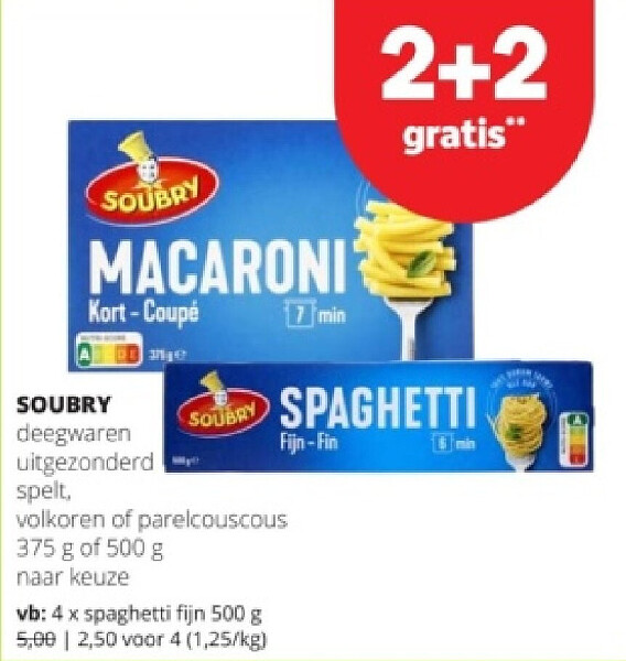 SOUBRY spaghetti fijn 500 g