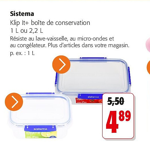 Sistema Klip It+ boîte de conservation 1 L ou 2,2 L