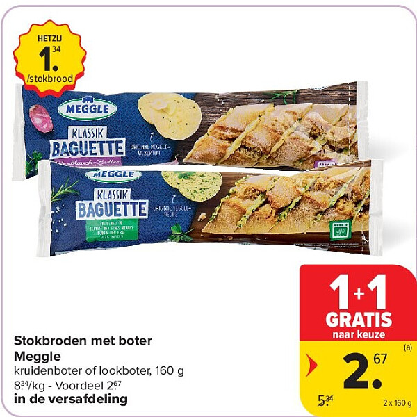 Stokbroden met boter Meggle
