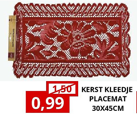 KERST KLEEDJE PLACEMAT 30X45CM