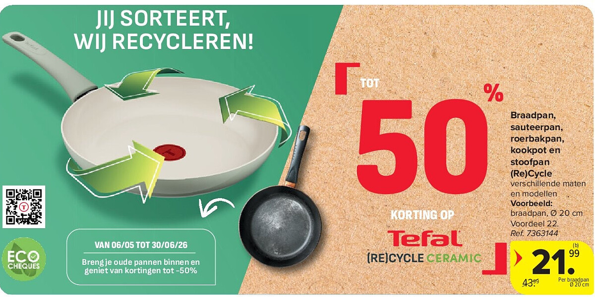 Braadpan, sauteerpan, roerbakpan, kookpot en stoofpan (Re)Cycle