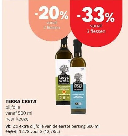TERRA CRETA extra olijfolie van de eerste persing 500 ml