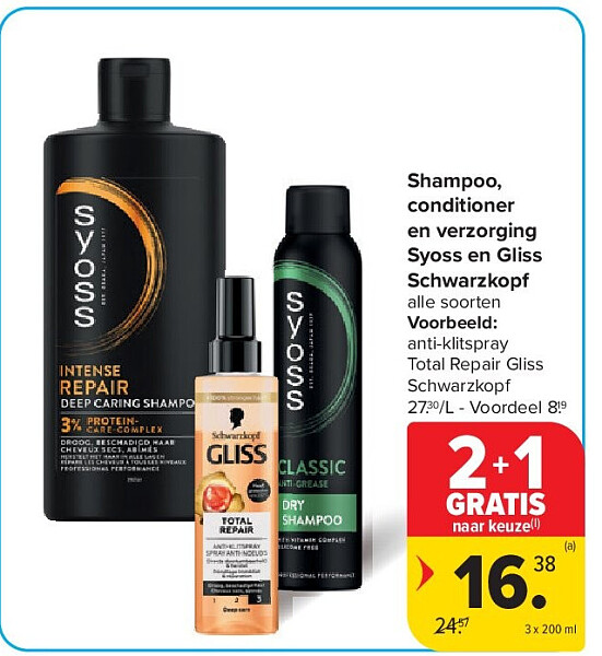 Shampoo, conditioner en verzorging Syoss en Gliss Schwarzkopf