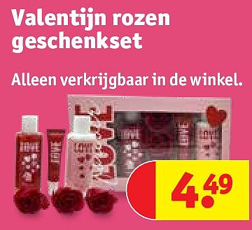 Valentijn rozen geschenkset