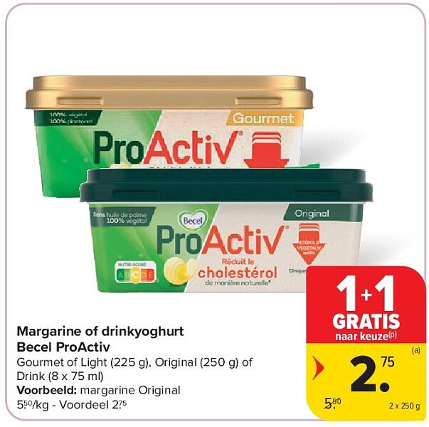 Margarine of drinkyoghurt Becel ProActiv