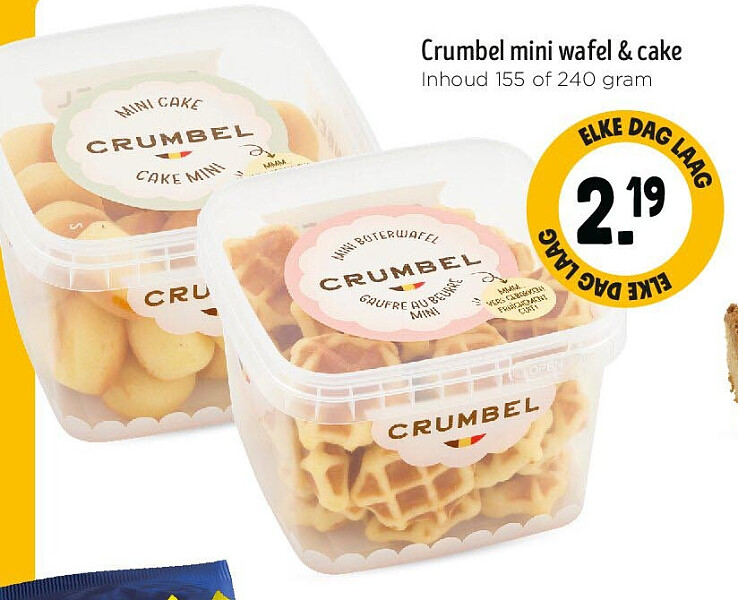 Crumbel mini wafel & cake