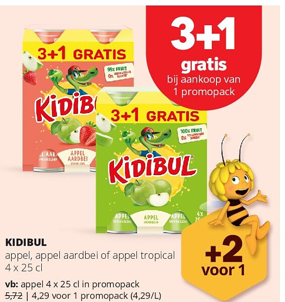 KIDIBUL appel 4 x 25 cl in promopack