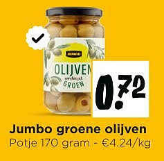 Jumbo groene olijven