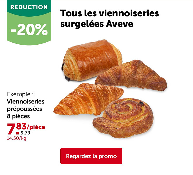 Viennoiseries prépoussées 8 pièces