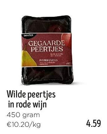 Wilde peertjes in rode wijn