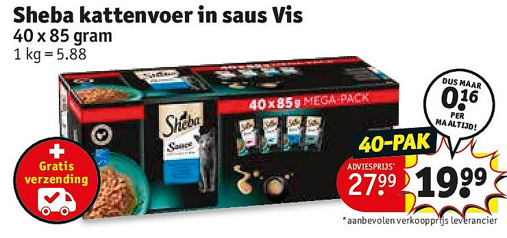 Sheba kattenvoer in saus Vis