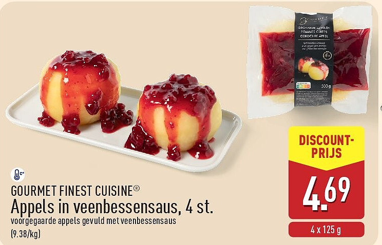 Appels in veenbessensaus, 4st.