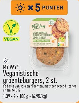 Veganistische groenteburgers, 2 st.