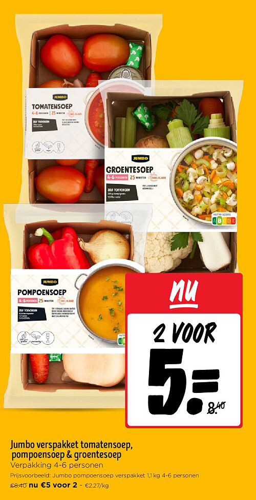 Jumbo verspakket tomatensoep, pompoensoep & groentesoep