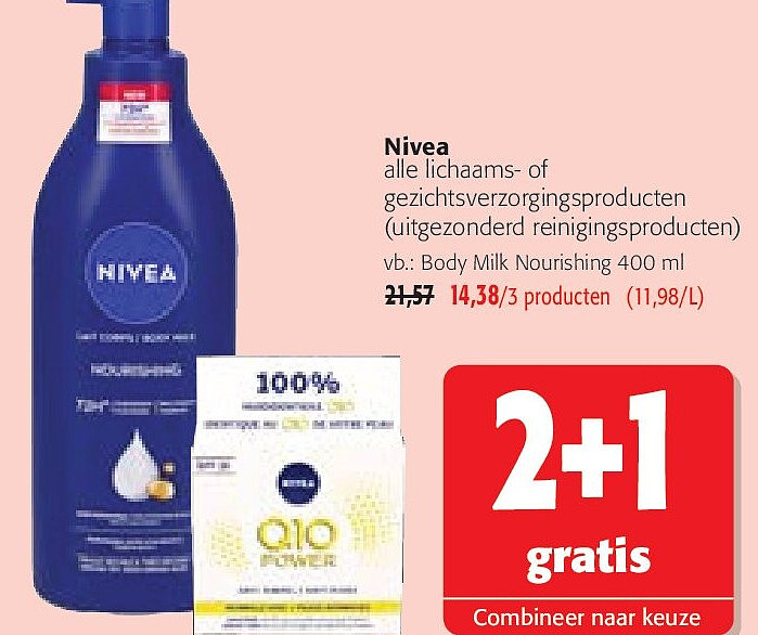 Nivea alle lichaams- of gezichtsverzorgingsproducten