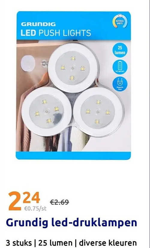 Grundig led-druklampen