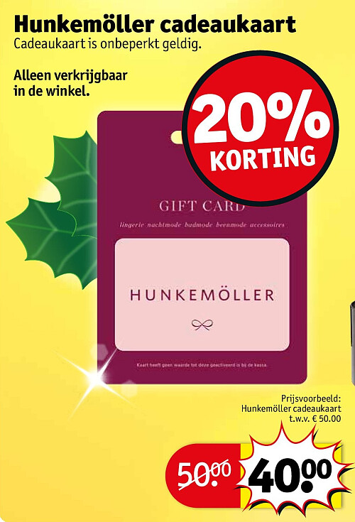 Hunkemöller cadeaukaart
