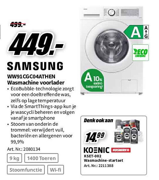 Samsung WW91CGC04ATHEN Wasmachine voorlader