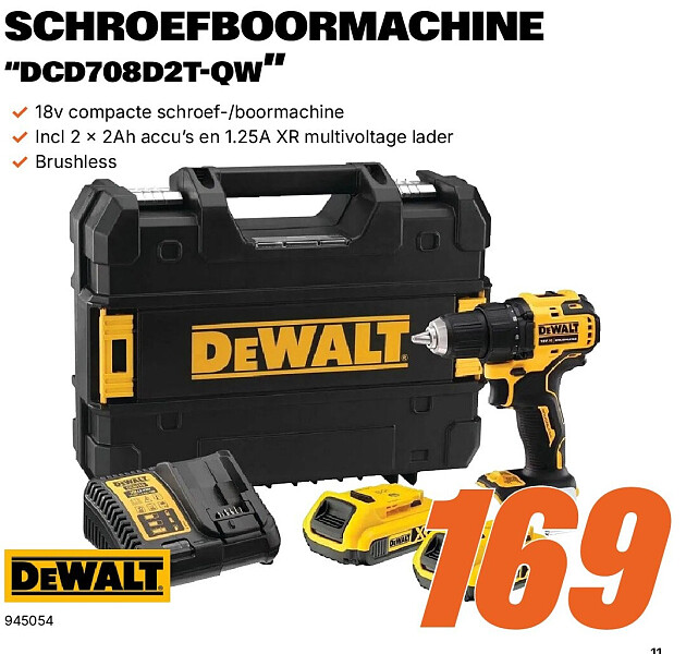 Schroefboormachine DCD708D2T-QW