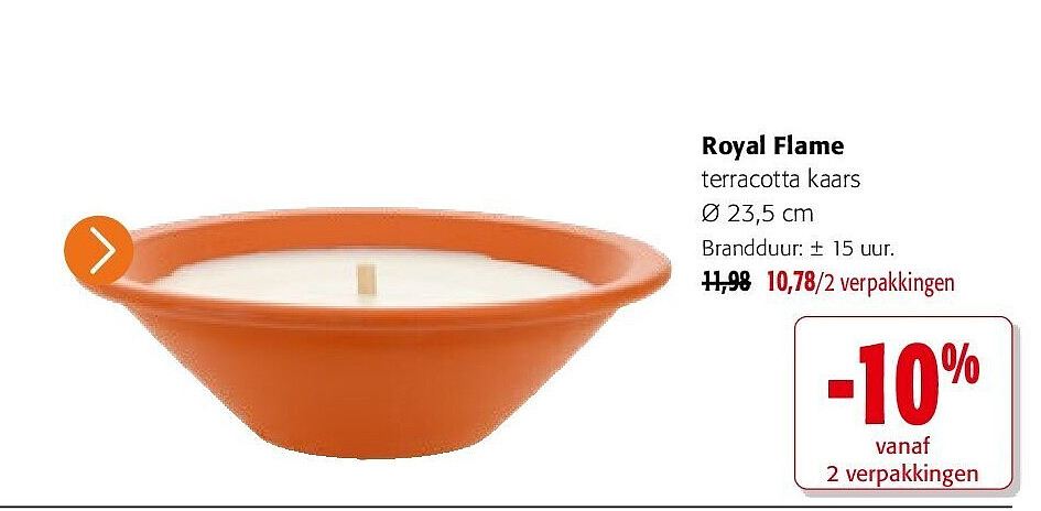 Royal Flame terracotta kaars Ø 23,5 cm