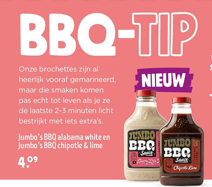 Jumbo’s BBQ alabama white en Jumbo’s BBQ chipotle & lime