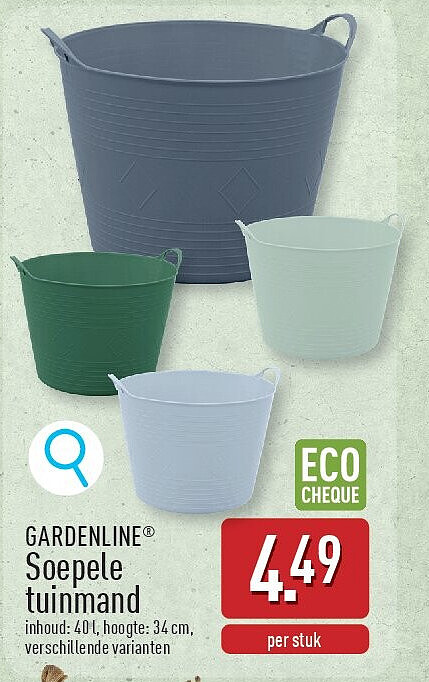 Soepele tuinmand