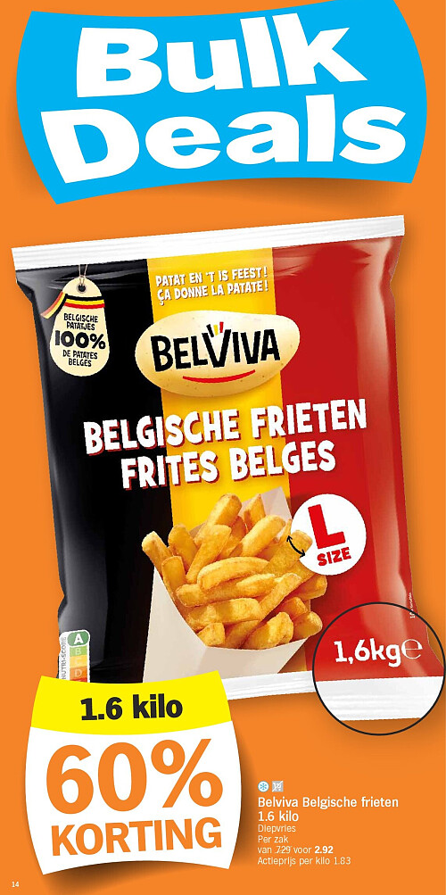 Belviva Belgische frieten 1.6 kilo