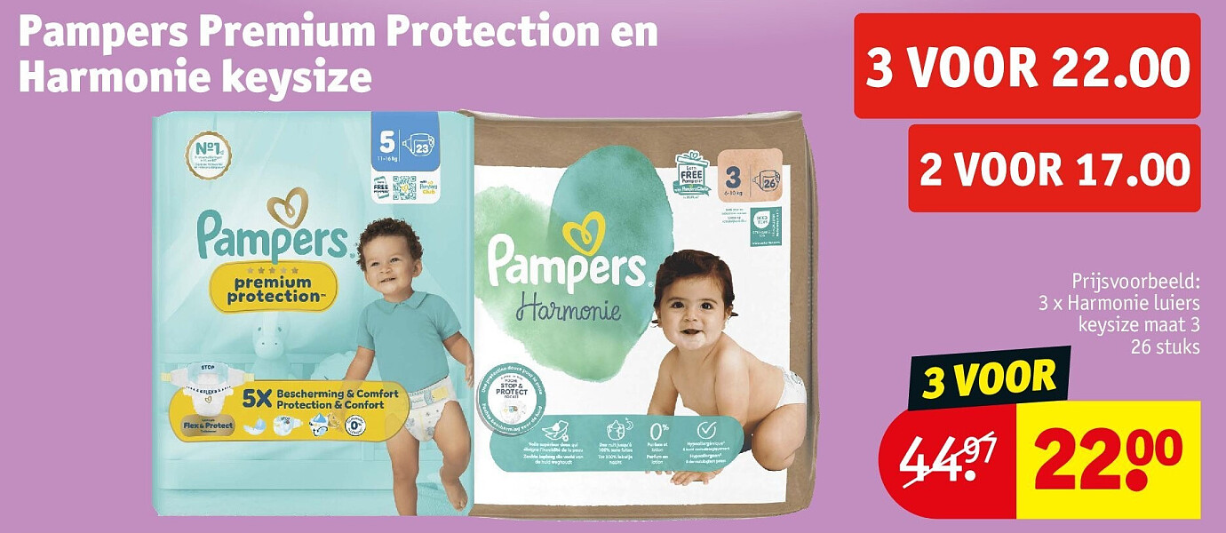 Pampers Premium Protection en Harmonie keysize